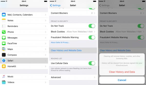 Delete cookies on iPhone and iPad all methods