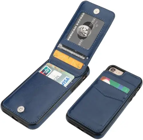 KIHUWEY Premium Leather wallet cases iphone se 2020